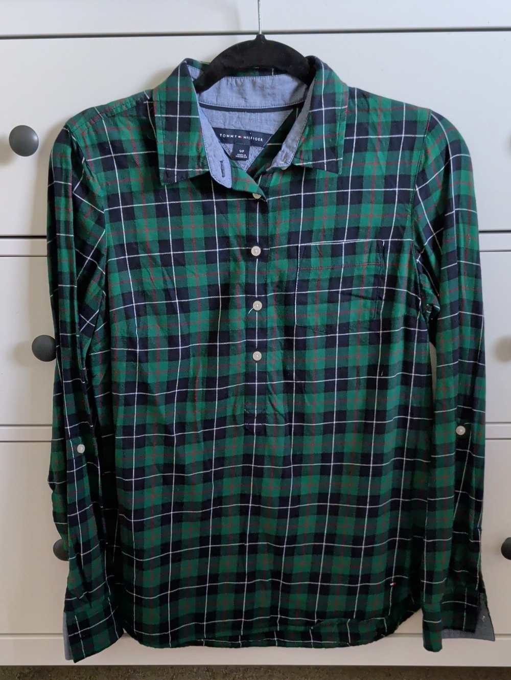 Tommy Hilfiger Green Plaid Long-Sleeve Shirt